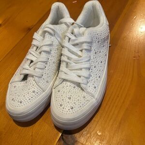 Juicy Couture White Sneakers with Rhinestones